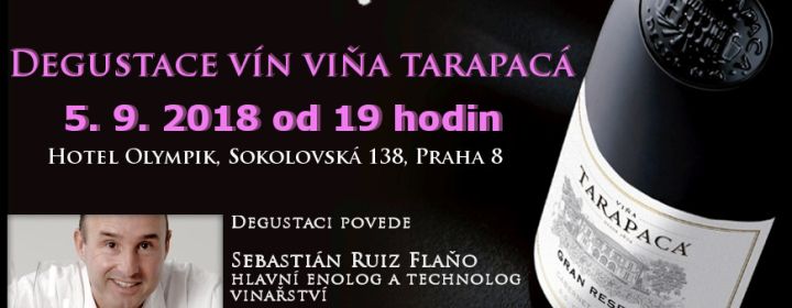 Degustace s hlavním vinařem Viňa Tarapaca 5. 9. 2018